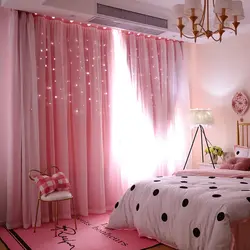 Какие подойдут шторы в розовую спальню фото
