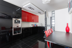 Кухня с красным полом фото