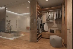 Дизайн комнаты с гардеробной и ванной