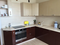 Kitchen interior cinnamon color