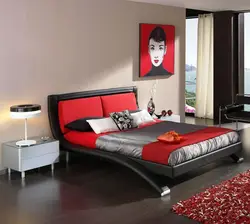 Bedroom design in black and red