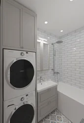 Дизайн ванной комнаты стиральная машина и сушилка