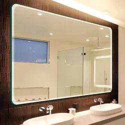 Дизайн ванны с большим зеркалом фото