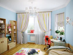 Интерьер детской спальни шторы