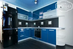 Голубо черная кухня фото