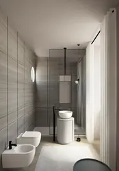 Серый унитаз в интерьере ванной