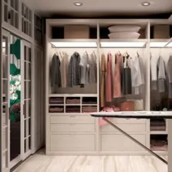 Dressing room design with ironing board