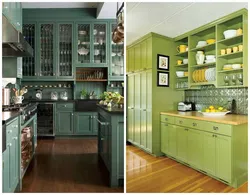 Green Provence kitchen in the interior