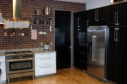 Черный Холодильник В Интерьере Кухни