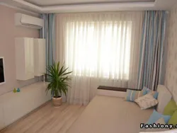 Дизайн однокомнатной квартиры хрущевки с двумя окнами фото