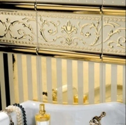 Плитка золотая для ванной фото золото