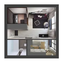 Дизайн квартиры студии с двумя окнами 30 кв м