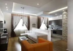 Design of a combined living room and kitchen