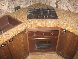 Угловое расположение плиты на кухне фото