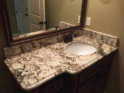 Artificial countertop in the bathroom photo