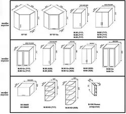 Кухня навесные шкафы с размерами фото