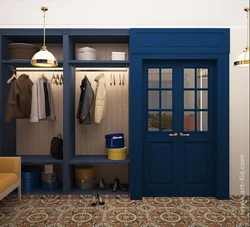 Синий шкаф в прихожей фото