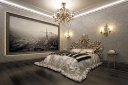 Дизайн спальни черный с золотом