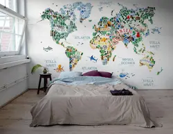Карта Мира В Интерьере Спальни Фото