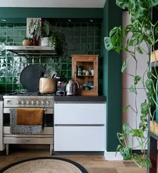 Зеленая кухня икеа в интерьере фото