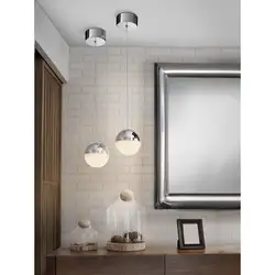 Pendant lamps in the bathroom interior