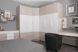 Спальня дизайн интерьера с комодом и шкафом