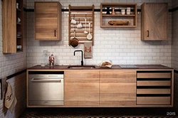 Kitchen design with wood furniture