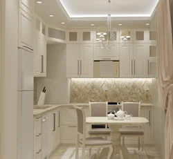 Kitchen interior beige ceiling