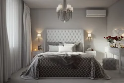 Дизайн спальни серый с золотом