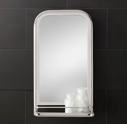 Зеркало в ванную комнату с полкой фото