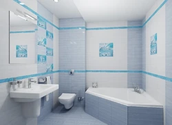 Ванная Комната Белая Голубая Плитка Дизайн