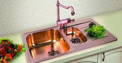 Kitchen interior with faucet