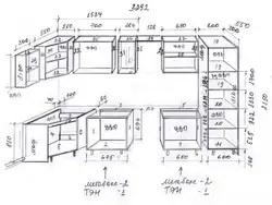 Кухня чертеж шкафов фото