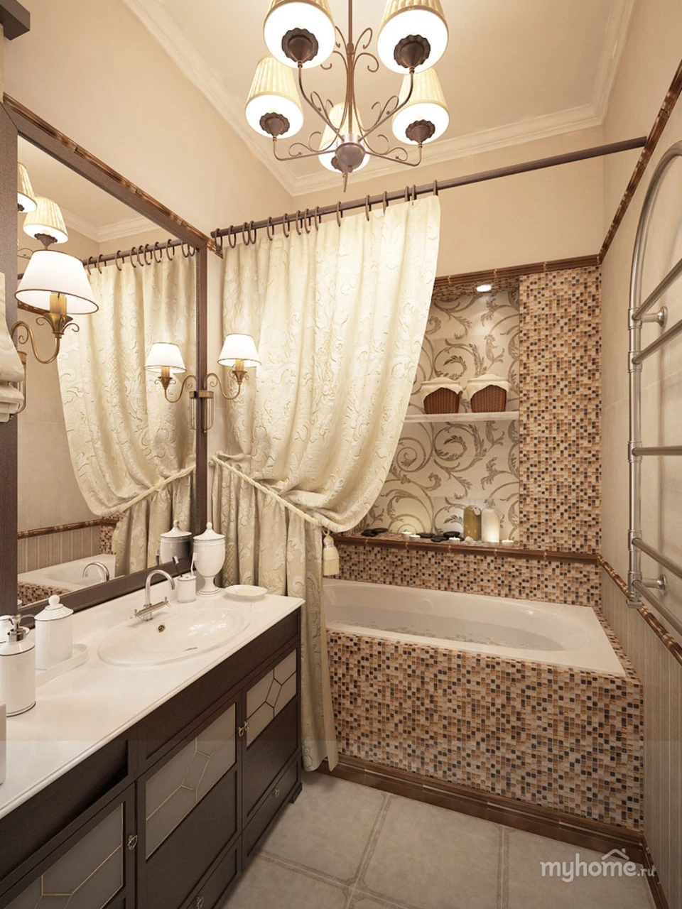 Дизайн ванной комнаты классика