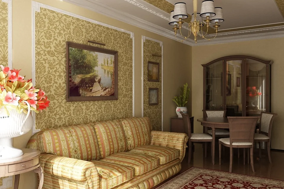Интерьер маленькой гостиной в классическом стиле