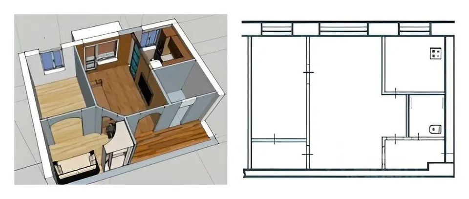 Квартира старой планировки 2 комнатная