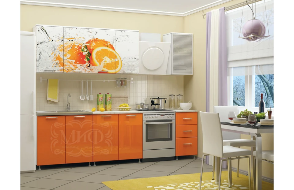 Кухня стендмебель апельсин 1.6м (оранжевый)