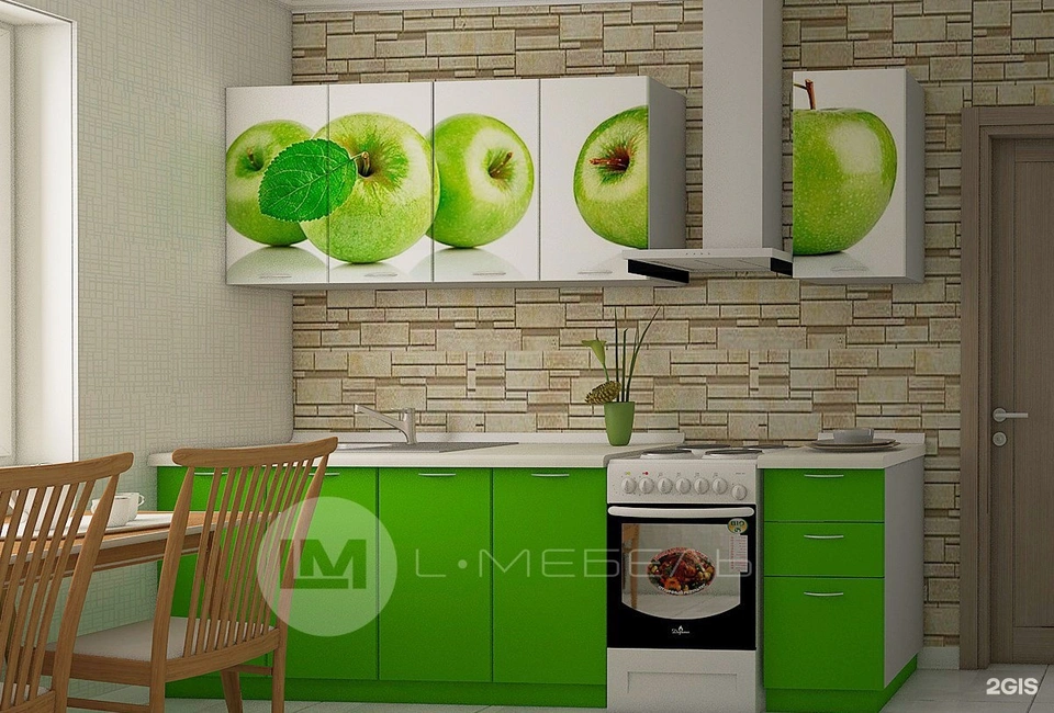 Кухонный гарнитур рио 2 м миф яблоко (зелёный)