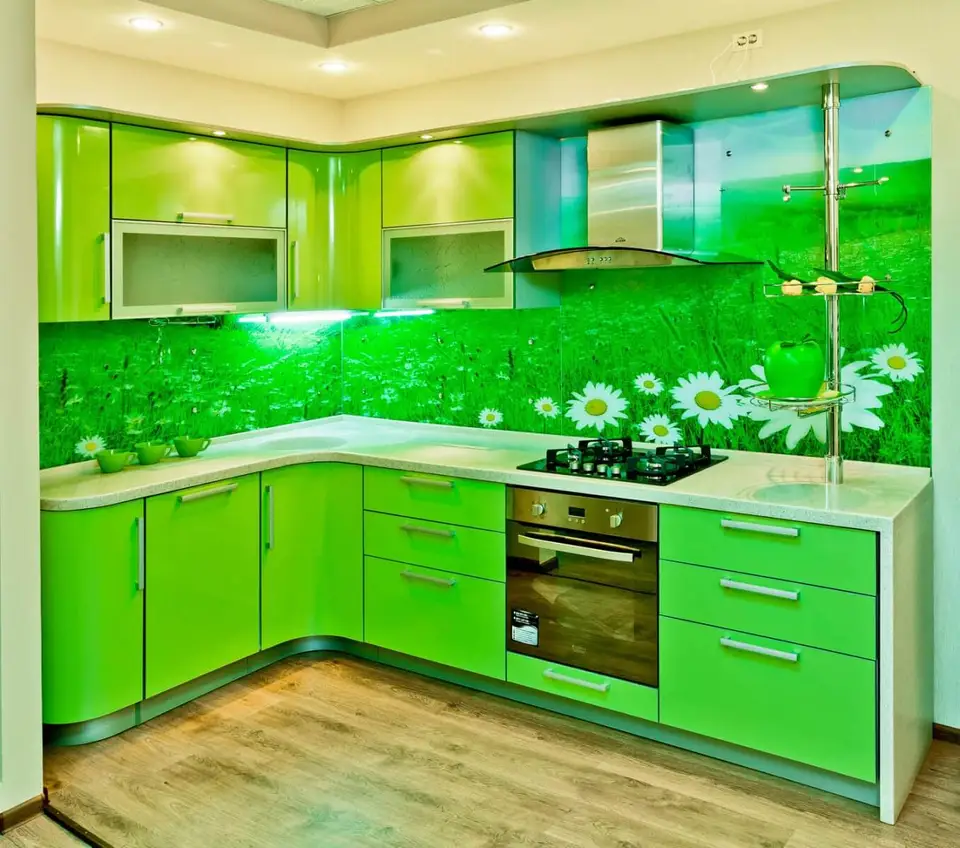 Кухни зеленого цвета