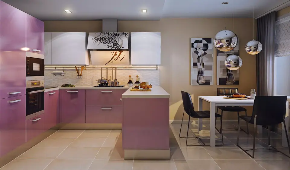 Кухня лавандового цвета стильные кухни