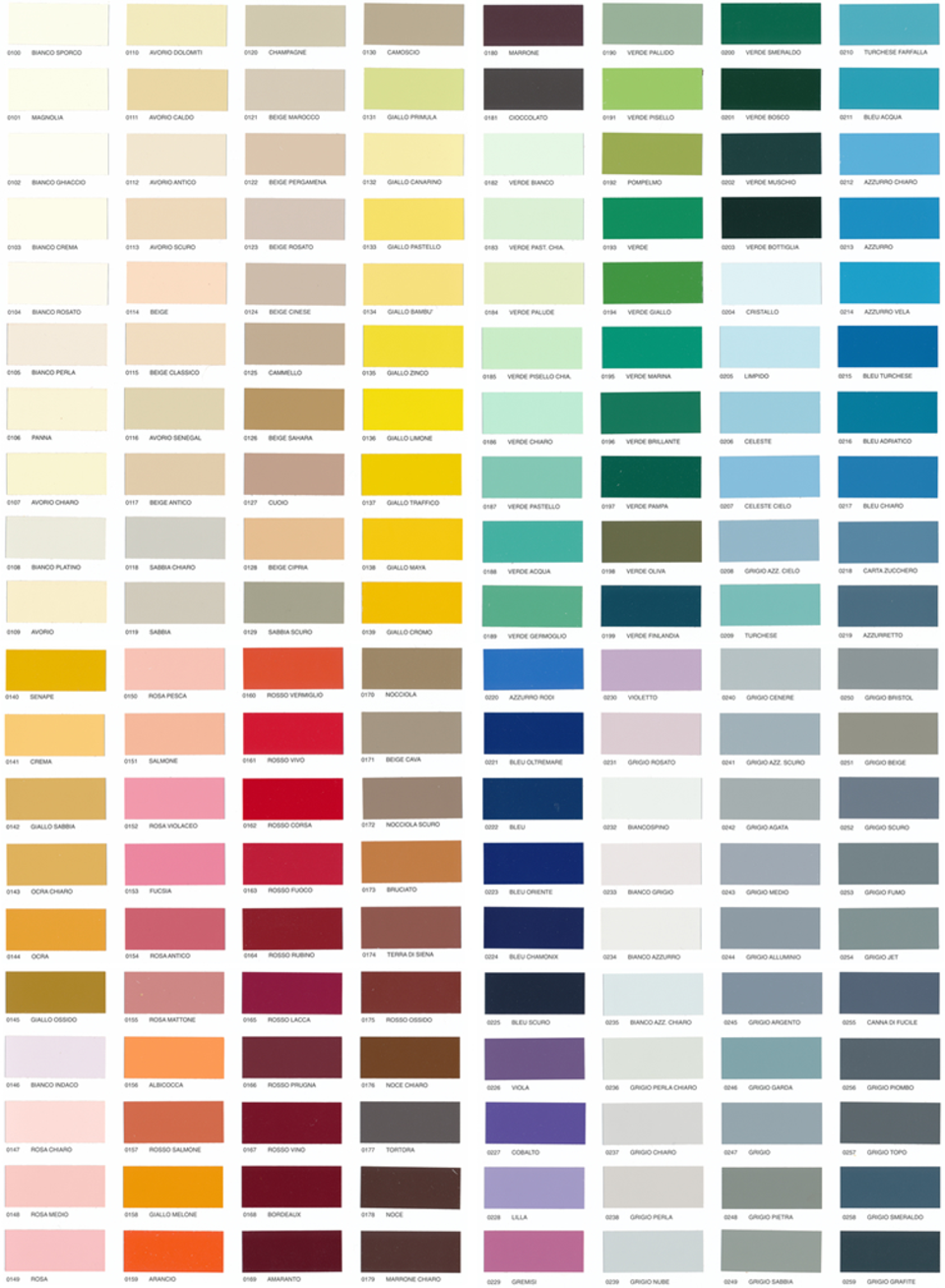 Таблица цветов color system cs015