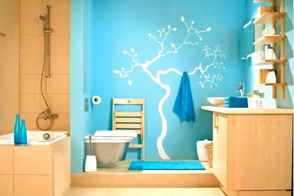 Креативные идеи покраски стен в ванной
