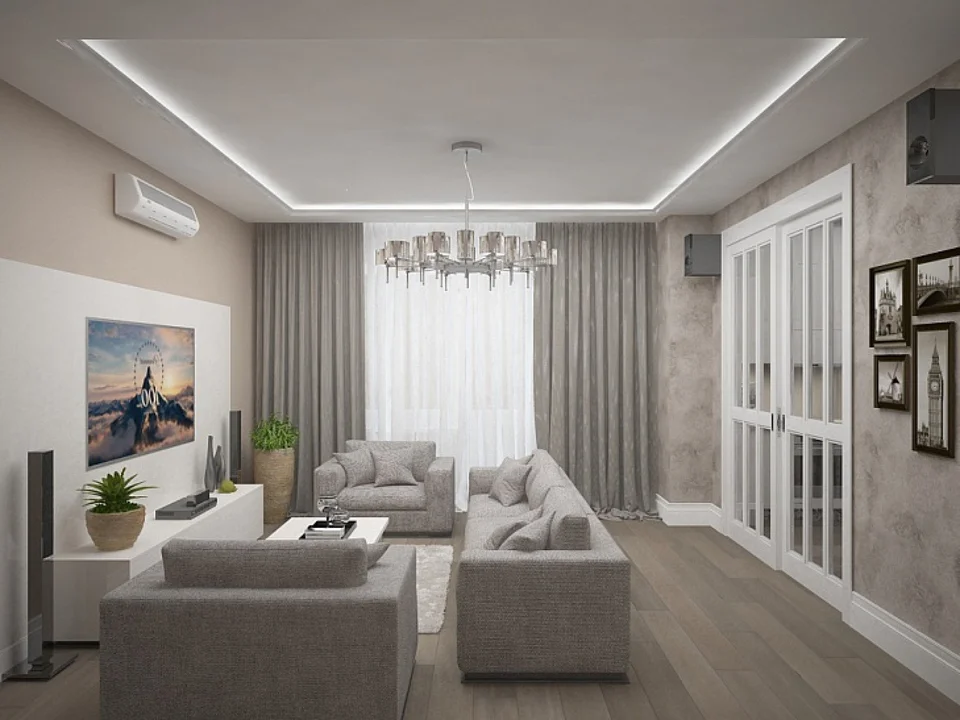 Дизайн гостиной в квартире в светлых тонах