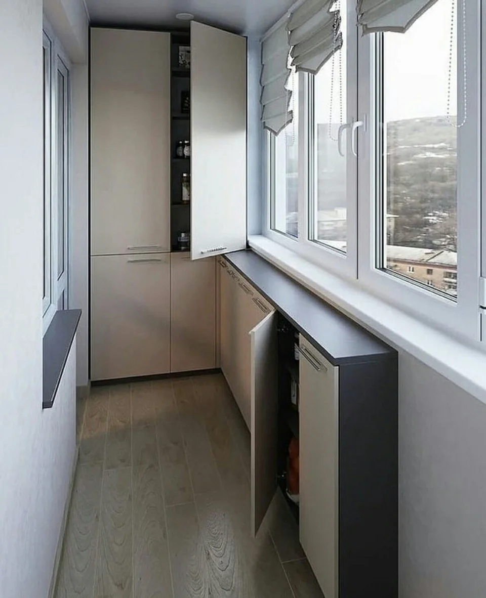 Шкаф на балконе дизайн