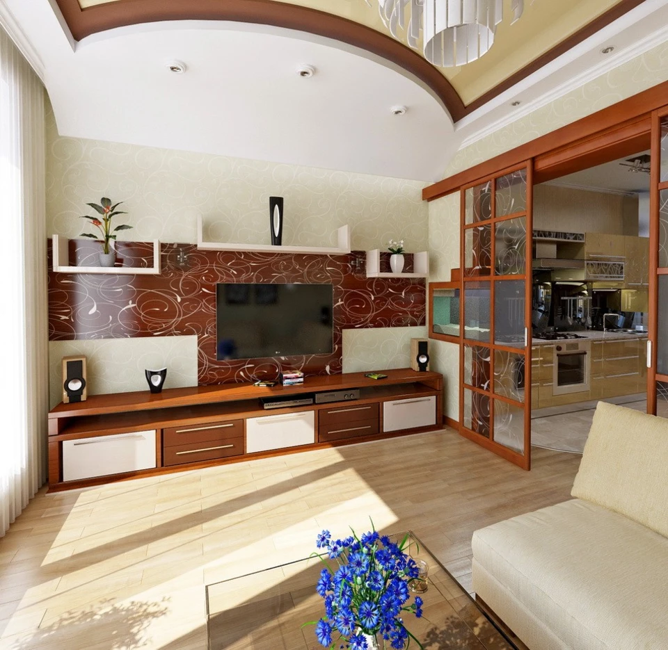 Дизайн гостиной кухни в частном доме