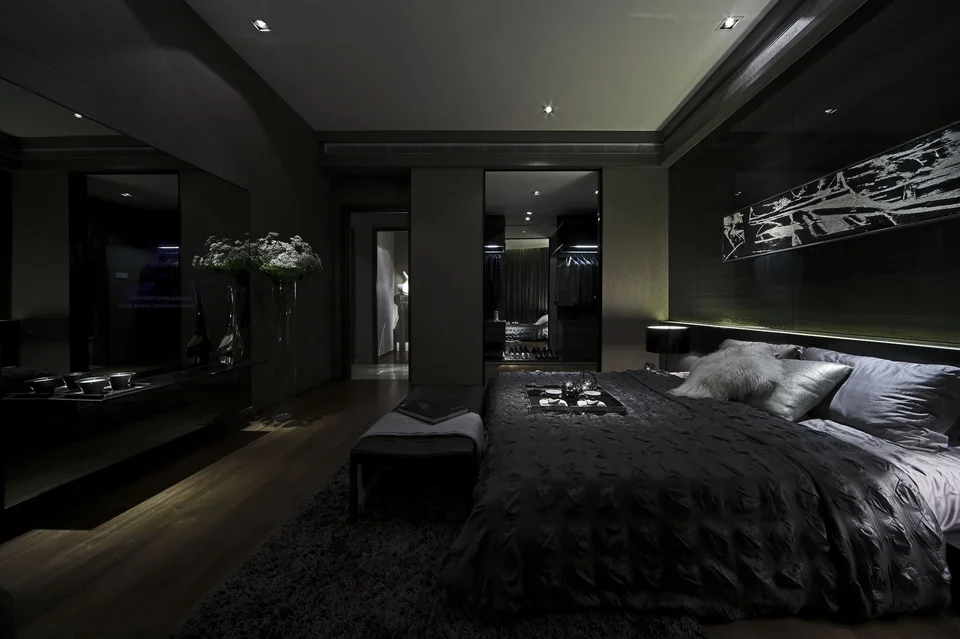 Темная спальня дизайн