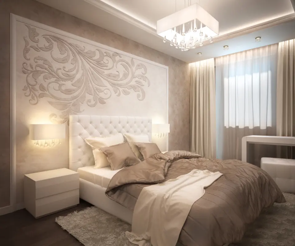 Дизайн спальни в светлых тонах