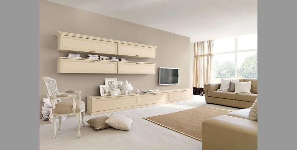 Белая гостиная мебель в современном стиле