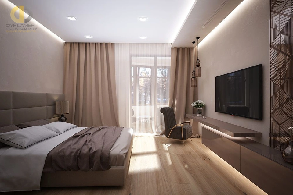 Дизайн спальни 15 кв