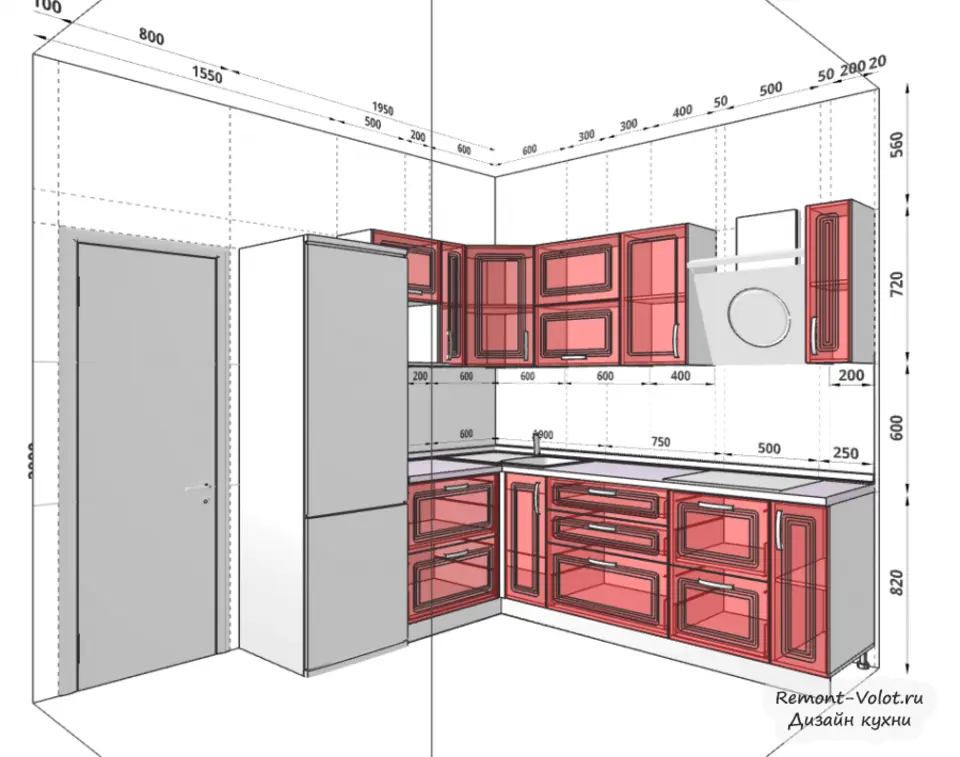 Проектировка кухонного гарнитура